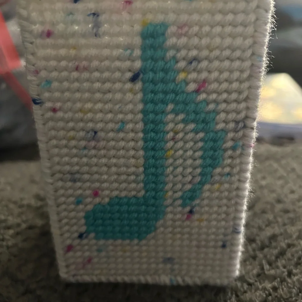 Handcrafted White Speckled Pencil holder with colorful music notes